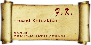 Freund Krisztián névjegykártya